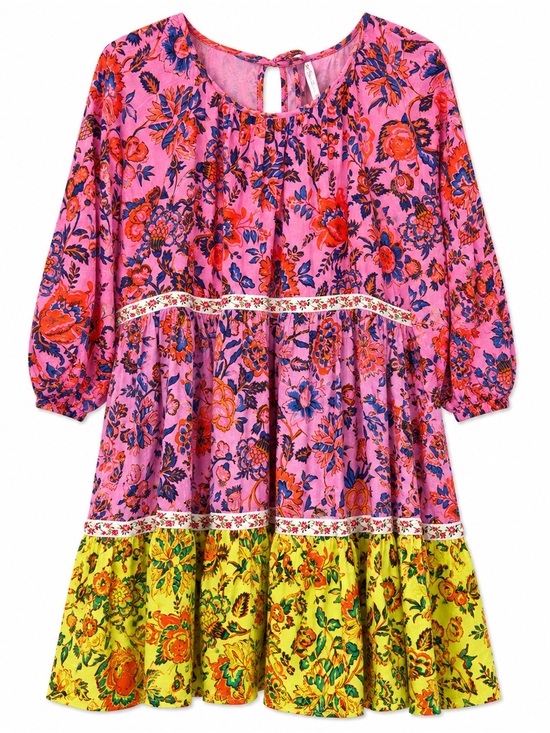 Anthropologie Dresses & Skirts - Anthropologie Floral Boho Mini Dress Pink Multicolor 3/4 Sleeve S Cottagecore